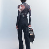 Anouk Printed Mesh Top