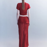 Florens Silk Georgette Knot Skirt
