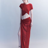 Florens Silk Georgette Knot Skirt