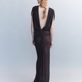 Helene Ruched V Neck Gown