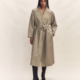 Janne Wool Silk Waterproof Trench Coat