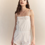 Clea Silk Cotton Lace Playsuit