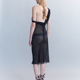 Lorens Off Shoulder Silk Midi Dress