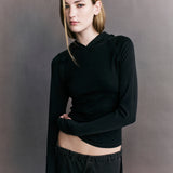 Lucien Hooded Long Sleeve Jersey Top