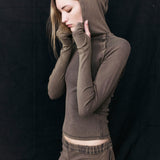 Lucien Hooded Long Sleeve Jersey Top