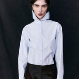 Preorder - Manon High Neck Poplin Shirt