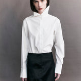 Preorder - Manon High Neck Poplin Shirt