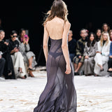 Preorder - Panelled Silk Georgette Gown