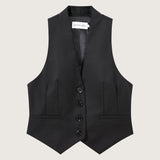 Mila Wool Twill Tailored Vest
