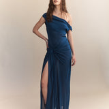 Sorens Silk Georgette Off Shoulder Gown