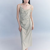 Origami Wool Backless Dress