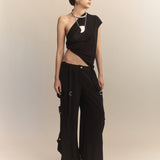 Larson Silk Crepe Cargo Pants