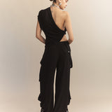 Larson Silk Crepe Cargo Pants