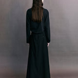 Simone Front Slit Wool Skirt