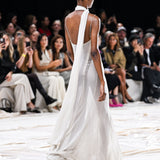 Preorder - Scarf Panelled Silk Georgette Gown