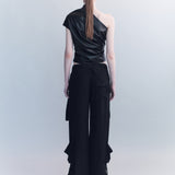 Larson Silk Crepe Cargo Pants