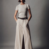 Simone Front Slit Wool Skirt