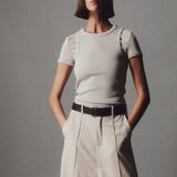 Simone Front Slit Wool Skirt