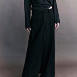 Simone Front Slit Wool Skirt