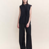Claudine Silk Cotton Tux Shirt