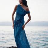 Sorens Silk Georgette Off Shoulder Gown