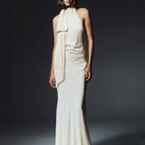 Preorder - Therese Silk Satin Tie Neck Gown