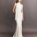 Preorder - Therese Silk Satin Tie Neck Gown
