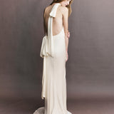Preorder - Therese Silk Satin Tie Neck Gown