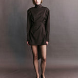 Anais Wool Tie Back Mini Dress