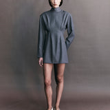 Anais Wool Tie Back Mini Dress