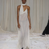 Preorder - Scarf Panelled Silk Georgette Gown