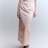 Irene Wool Silk Duchesse Midi Skirt