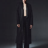 Valentin Satin Scarf Wool Tuxedo Coat