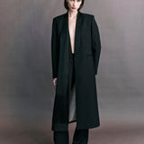 Valentin Satin Scarf Wool Tuxedo Coat