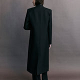 Valentin Satin Scarf Wool Tuxedo Coat