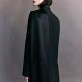 Valentin Satin Scarf Wool Tuxedo Coat
