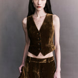 Preorder - Xander Silk Velvet Corduroy Vest