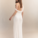 Sorens Silk Georgette Off Shoulder Gown