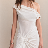 Sorens Silk Georgette Off Shoulder Gown