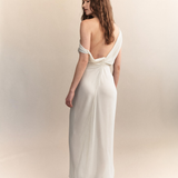 Sorens Silk Georgette Off Shoulder Gown