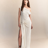 Sorens Silk Georgette Off Shoulder Gown